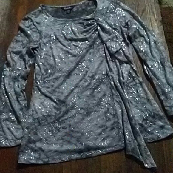 New Dusak Designs grey/silver beaded burnout top - Picture 2 of 8